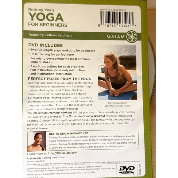 DVD Rodney Yees Yoga For Beginners 80 Min Workout Strength Re-Energized - Picture 2 of 4